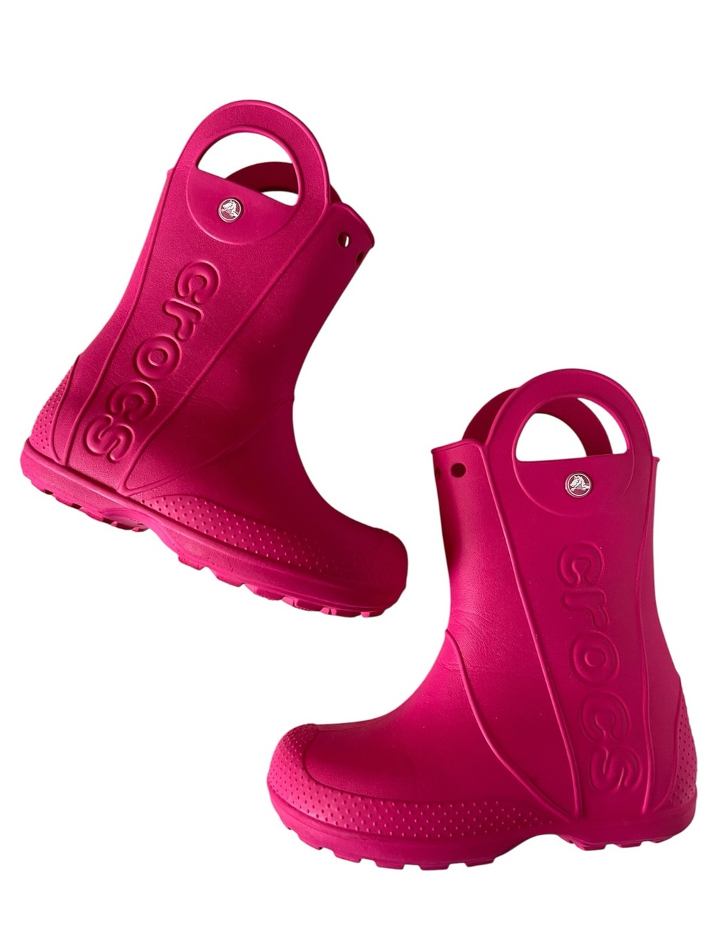 CROCS Kids' Magenta Handle Rain Boots